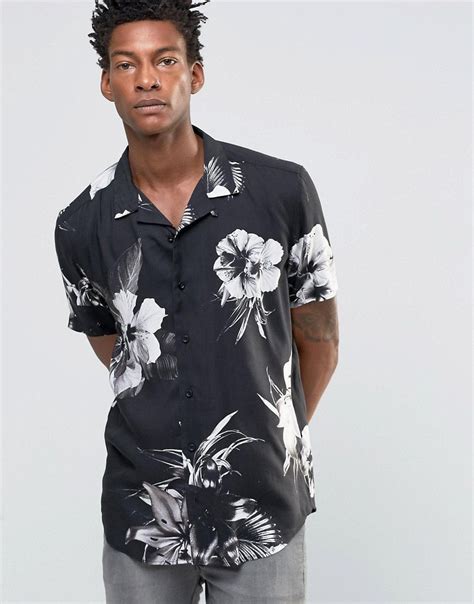 Hawaiian shirt in printed viscose 